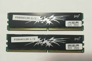 ★中古pqiメモリDDR2-800 4GB 2GBx2★合計4GB