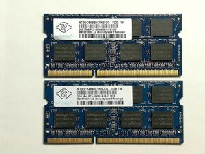 中古品★Nanya メモリ 2GB 2Rx8 PC3-10600S-9-10-F2★2G×2枚 計4GB