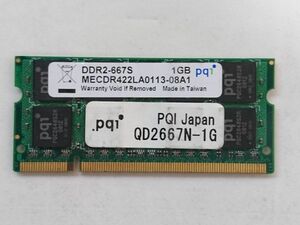 中古品★PQI メモリ QD2667N-1G DDR2-667S★1G×1枚 計1G