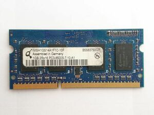 中古品★Q メモリ 1GB 2Rx16 PC3-8500S-7-10-A1★1GBx1枚　計1GB