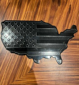 アメリカ国旗 エンブレム シール デカール アルミステッカー　ブラック アメ車　ハーレーダビッドソン バイク SUV アメリカン雑貨