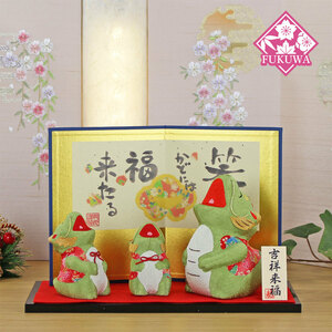 干支 置物 辰 十二支飾り 干支の置物 かわいい おしゃれ(大笑い 家族 辰 大 R6-36-R52) 日本製 正月飾り コンパクト リュウコドウ