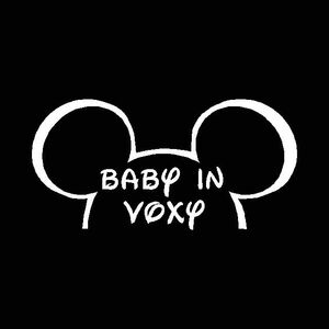 BABY IN VOXY 　ミッキー 　ハーフカットタイプ　カッティングステッカー 赤ちゃんに　ベビーインカー　ヴォクシー 70 80　に