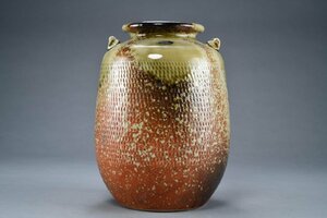 【善古堂】初売り・時代物・信楽焼・孝山窯・二糸缶一個・陶器・茶道具