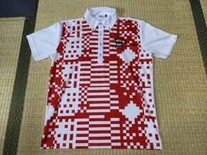 FILA GOLF/フィラゴルフ 速乾 ボタンダウン半袖ポロシャツ L