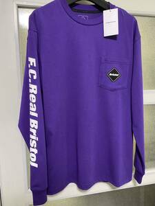 ★送料無料 S FCRB F.C.Real Bristol AUTHENTIC L/S TEAM POCKET TEE Tシャツ パープル 23AW★