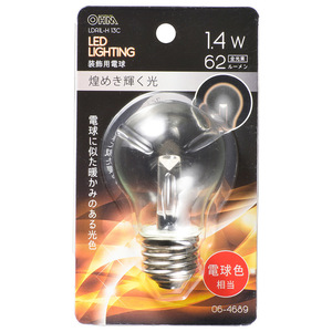 LED電球 装飾用 E26 クリア電球色｜LDA1L-H 13C 06-4689 OHM オーム電機