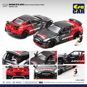 「アウトレット」ERA CAR 1/64 日産 GT-R R35 アドバン仕様 カーボンタイプ フィギュア付き