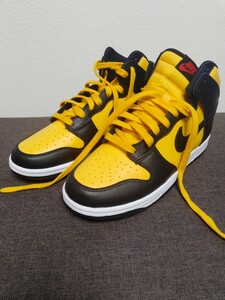 ★未使用品★ナイキ ダンク ハイ レトロ リバース ゴールデンロッド ユニバーシティ イエロー/ブラック27.5cm NIKE