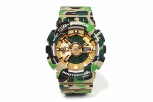 新品 BAPE A BATHING APE G-SHOCK GA-110 エイプ ベイプ Gショック XXV 25th ANNIVERSARY EXCLUSIVE MODEL GREEN CAMO 25周年 Y-23554B