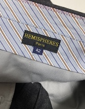 【良好！】HEMISPHERES/エミスフェール カシミヤ入フランネル パンツ 42 スラックス 金万 チャコールグレー_画像5