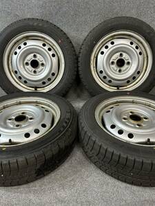 155/65R14 DUNLOP/WINTER MAXX 03 2021年 ダイハツ 純正 14インチ 4.5J +45 100 4H スタッドレス タントムーヴ ソニカ 4本