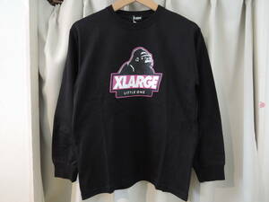 X-LARGE エクストララージ XLARGE Kids ソデ スランテッドゴリラ L/STEE 長袖Ｔシャツ ブラック 140 キッズ 最新人気品 送料230円～