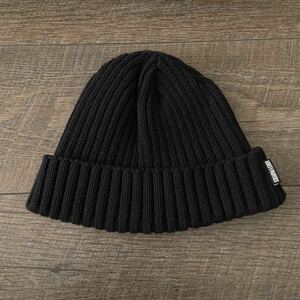 美品 WACKO MARIA ワコマリア COTTON KNIT WATCH CAP ロゴピスネーム コットンニット ワッチキャップ ビーニー ブラック 帽子 秋冬 メンズ