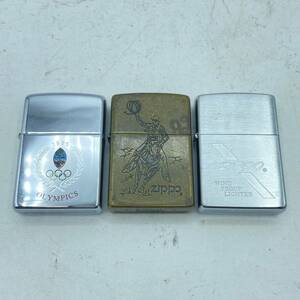 【FS15】ZIPPO　ジッポー　カーボーイ　ブラス　ロゴ　シルバーカラー　1996年　オリンピック　1点火花有り　現状品