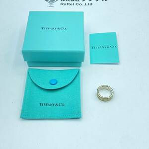 【F11】Tiffany＆Co.　ティファニー　SV925　1837　ナローリング　約9号　箱　巾着　付き　ロゴ　現状品