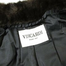 r5f112208★毛並み綺麗 VISCARDI ビスカルディ 逆毛 ダークミンク 衿もとドローコード付き コート 着丈74cm XL相当_画像8