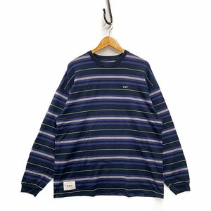 WTAPS ダブルタップス 23SS BDY LS COTTON. TEXTILE. SIGN ボーダー ロング Tシャツ 長袖 ネイビー サイズ4 正規品 / 32724