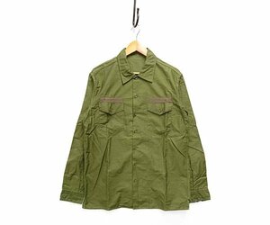 SOPHNET. ソフネット 18SS BACK SATIN UTILITY SHIRT ユーティリティ 長袖シャツ オリーブ サイズL 正規品 / B3301