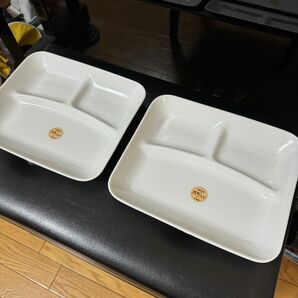 丸利玉樹利喜蔵商店 [ランチプレート 24cm 軽量 レクタングル 磁器]2枚セットで。