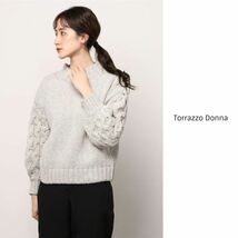 1.4万☆2021AW☆トラッゾドンナ Torrazzo Donna☆洗える オーバーサイズ 袖ケーブルニット☆A-O 7849_画像1