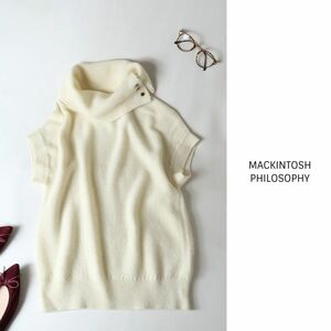 超美品☆マッキントッシュ フィロソフィー MACKINTOSH PHILOSOPHY☆毛100% オフタートルニットベスト 38サイズ 日本製☆N-H 7997