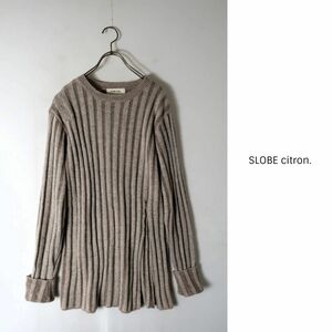 イエナ SLOBE citron.☆バイカラーリブニットプルオーバー☆A-O 7845