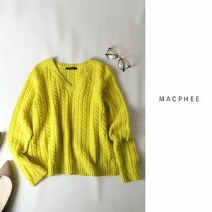 1.5万☆トゥモローランド/マカフィー MACPHEE☆ウールカシミヤ ケーブルVネックニット Mサイズ☆A-O 8037