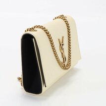 ■1円■YSL サンローラン パリ■ケイト スモール■2WAY ゴールド チェーン ショルダーバッグ ハンド トート レザー レディース EET D26-1_画像4