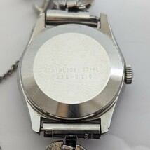 稼働 SEIKO セイコー ベルフィーナ 2435-0010 自動巻き ブルー文字盤 シルバー レディース 2針 腕時計 中古 D54_画像5