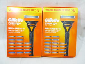 未使用 Gillette ジレット カミソリ 髭剃り 深剃り 長持ち 本体 替刃 16個 フュージョン 5+1 2箱1セット