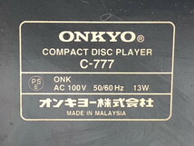 《18122-008》ONKYO オンキヨー C-777 CDプレーヤー リモコン付き 音響機器 オーディオ_画像8