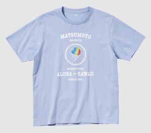 ユニクロ ザ・ブランズ　ハワイアンロコ～ メンズ「 マツモトシェイブアイス 」半袖Tシャツ〈 Lサイズ 〉blue