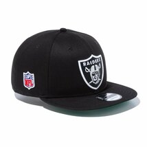 新品 NEWERA ニューエラ 9FIFTY 950 Raiders レイダース 黒 フラットバイザー スナップバックキャップ #13562078_画像1