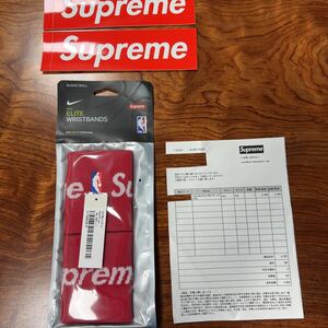 19SS Supreme Nike NBA Wristband 赤リストバンド Supreme　BOX LOGO ステッカーおまけ付