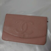 １円～ 【訳あり】CHANEL シャネル キャビアスキン チェーンウォレット 長財布 ココマーク 財布 正規品 送料無料 即決あり_画像2