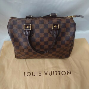 1円～【美品】ルイヴィトン LOUIS VUITTON ダミエ スピーディ 25 ボストンバッグ 正規品 送料無料 スピーディー