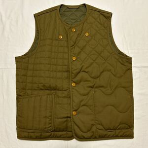 NIGEL CABOURN LINER VEST REVERSIBLE JACQUARD QUILT ナイジェルケーボン ライナーベスト カーキ カメラマン LYBRO MALLORY DUNGAREE ARMY