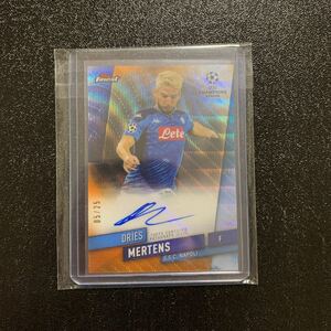 topps finest soccer 2020 Dries Mertens auto 直筆サイン orange wave 25枚限定（5/25）メルテンス ナポリ ベルギー代表