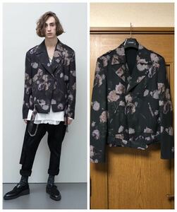 LAD MUSICIAN 2017SS ラッドミュージシャン 17SS ローズ フラワープリント 花柄 ウールギャバ ライダース ジャケット RIDERS JACKET