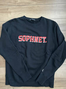 未使用/SOPHNET.EMBROIDERY LOGO CREW NECK SWEAT/ SOPH-180098/ブラック/uniform experiment/サイズＭ