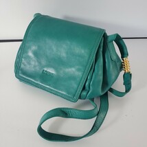 c120 LOEWE ロエベ レザーショルダーバッグ エメラルドグリーン _画像1