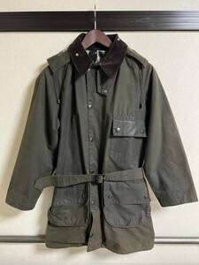 希少 87年 バブア Barbour バブアー SOLWAY ZIPPER ソルウェイジッパー c40 イギリス製 2クレスト フード付 美品