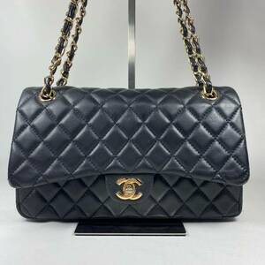 CHANEL シャネル ラムスキン　ココマーク マトラッセ ダブルフラップ　チェーン ショルダーバッグ 肩掛け　斜め掛け　1円スタート