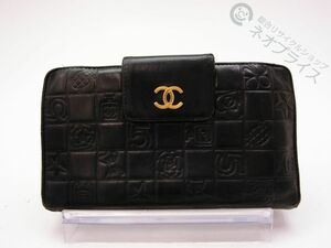 ◆Z5059 CHANEL シャネル アイコン ココマーク レザー 二つ折り 財布