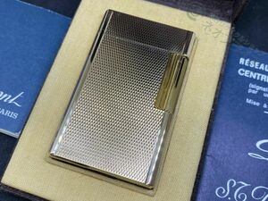 ◆S8507 STDupont デュポン ガス ライター ライン1L ダイヤカット ゴールド 美品