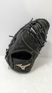 HH705-231127-116【中古】mizuno ミズノ Featemotion グローブ 右手用 ファーストミット フィートエモーション 一塁手 軟式用 グラブ 黒