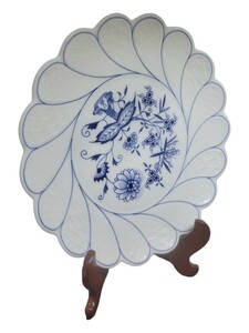 17762 MEISSEN/マイセン/ブルーオニオン/輪花形/直径約29cm/テーブルウェア/食卓/インテリア/キッチン用品/食器/プレート/お皿/とりわけ皿