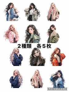 【C-15】コラージュシート　ダイカット　jacket女の子