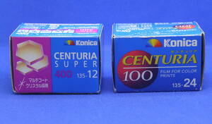 Konica / コニカ CENTURIA 100 24枚撮り / CENTURIA SUPER 400 12枚撮り 各1本 未開封品 !!